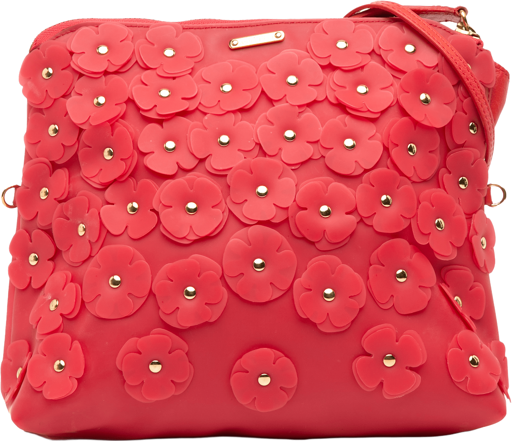 Burberry Pvc Prorsum Petal Crossbody, från Luxclusif, i färgen red.