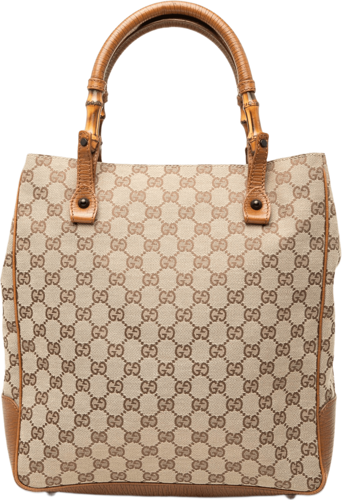 Gucci Gg Canvas Bamboo Tote, från Luxclusif, i färgen beige.
