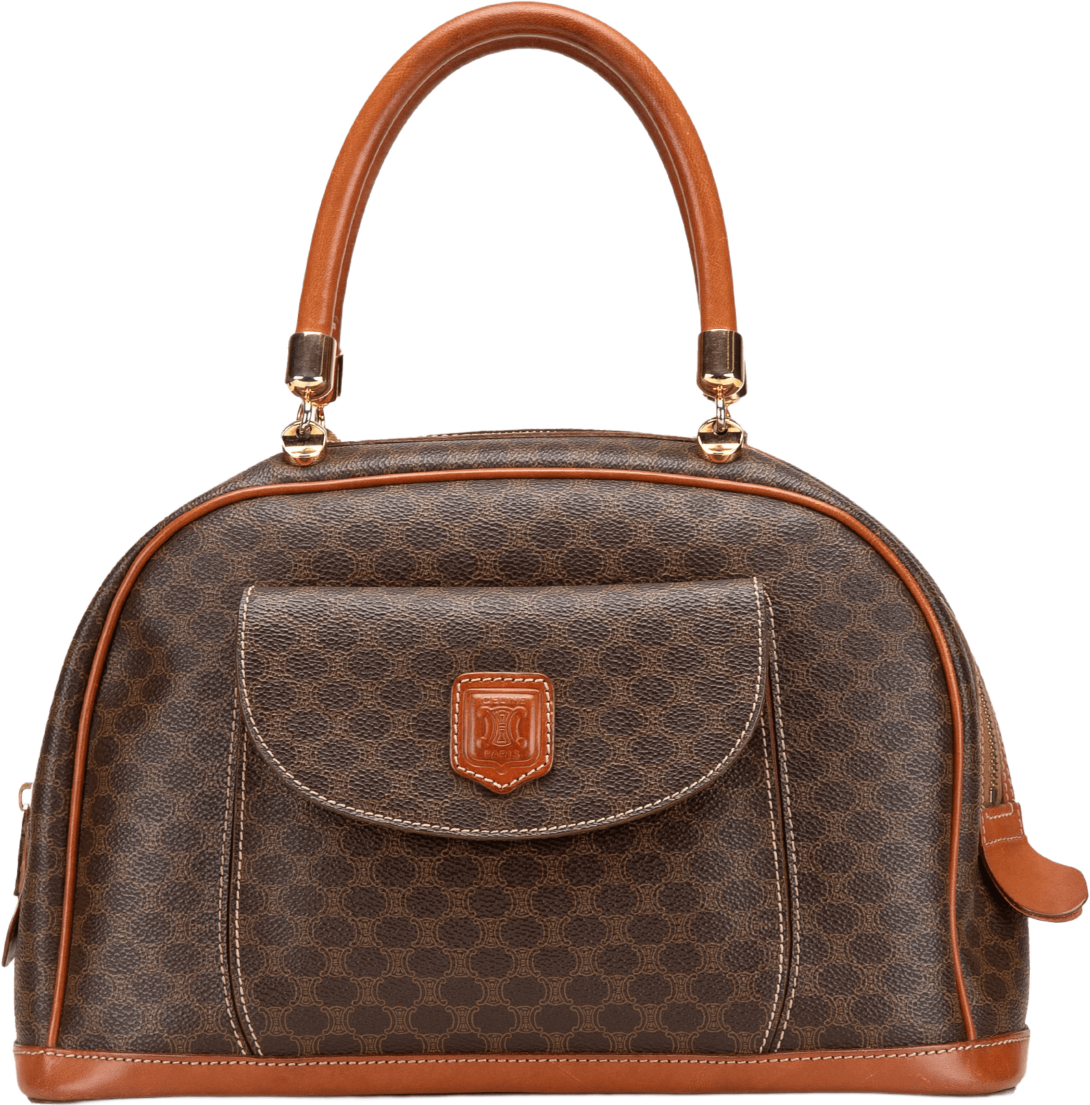 Celine Macadam Coated Canvas Handbag, från Luxclusif, i färgen brown.