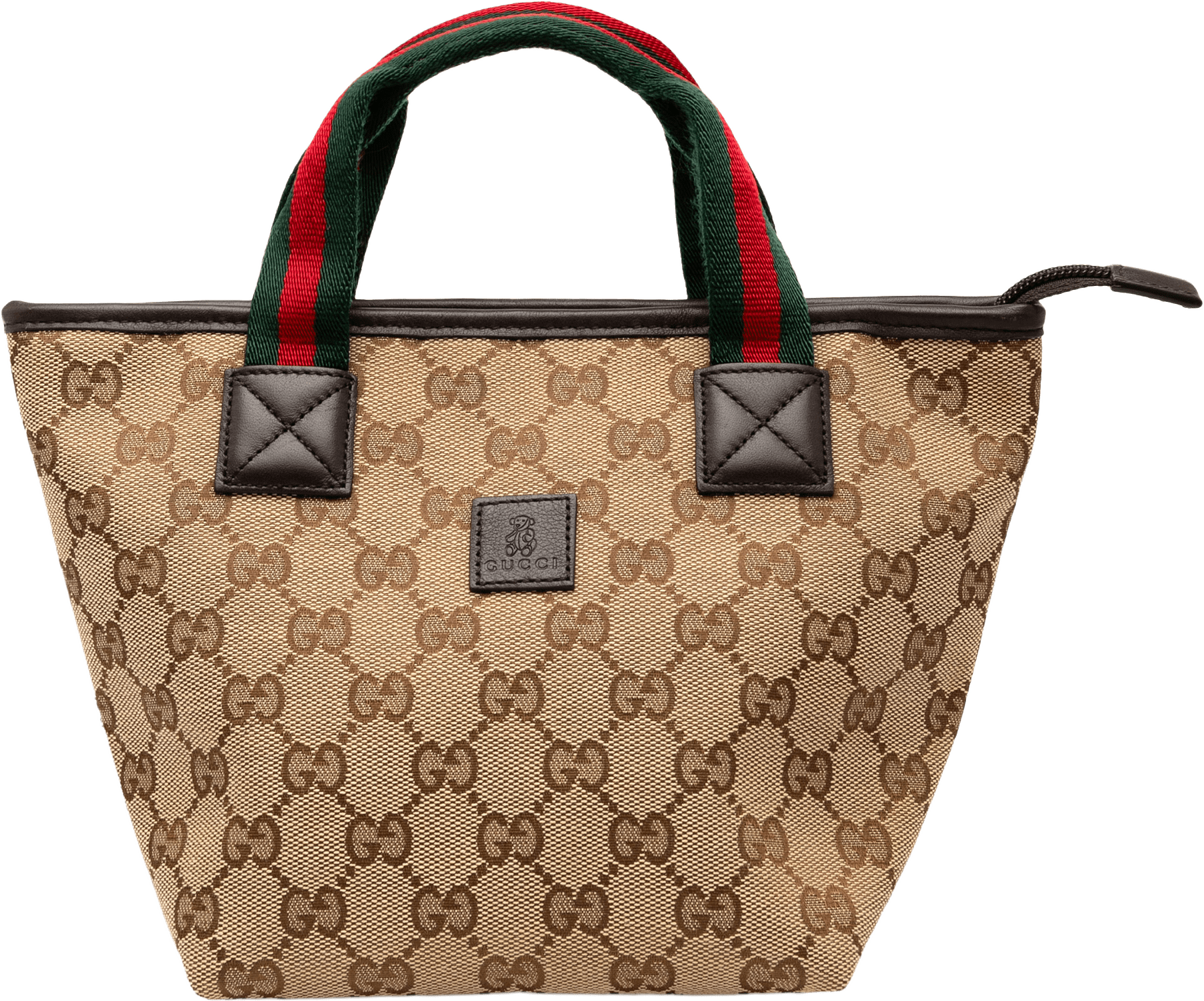 Gucci Mini Gg Canvas Web Childrens Handbag, från Luxclusif, i färgen beige.