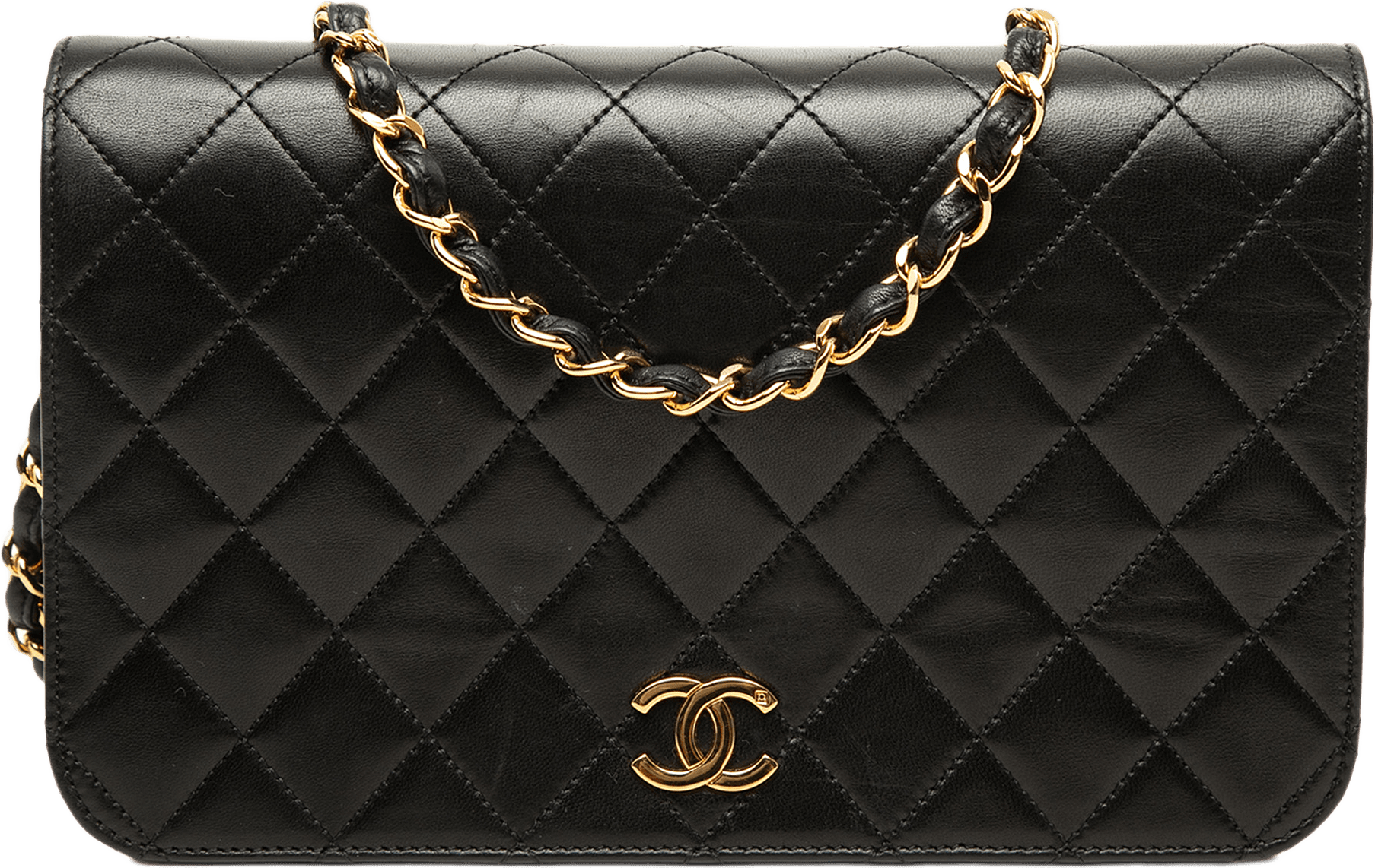 Chanel Small Cc Quilted Lambskin Full Single Flap, från Luxclusif, i färgen svart.