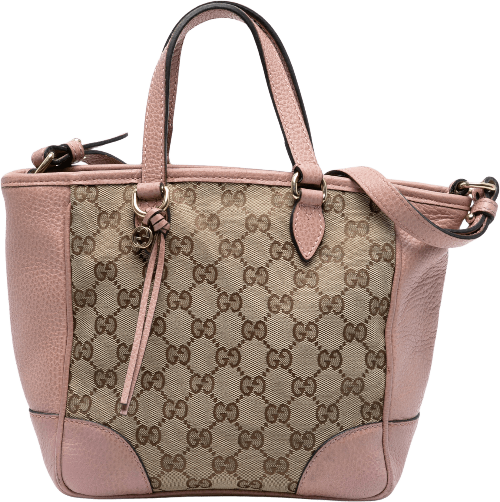 Gucci Small Gg Canvas Bree Satchel, från Luxclusif, i färgen beige.