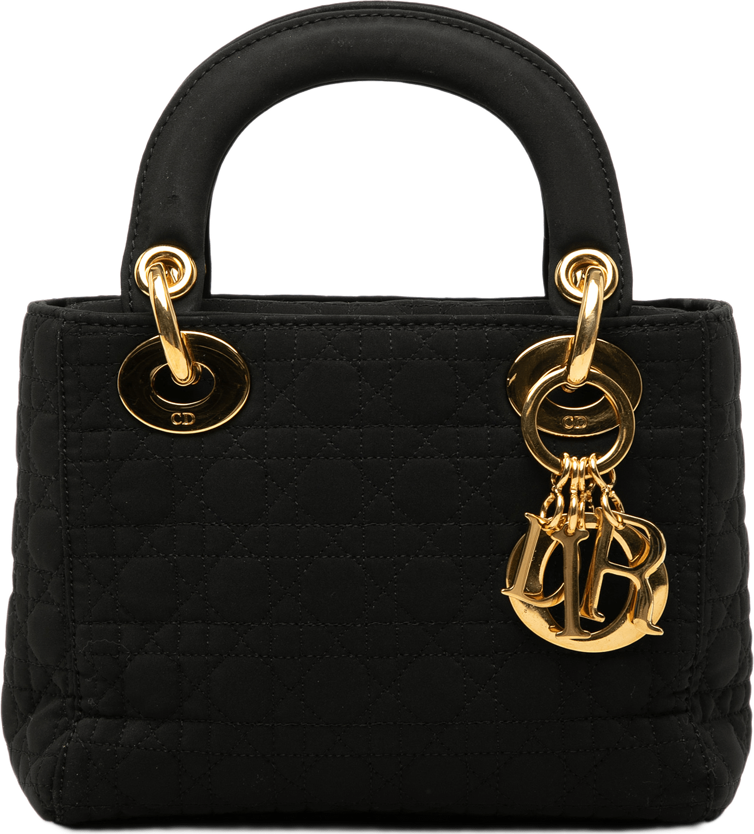 Dior Mini Nylon Cannage Lady Dior, från Luxclusif, i färgen black.