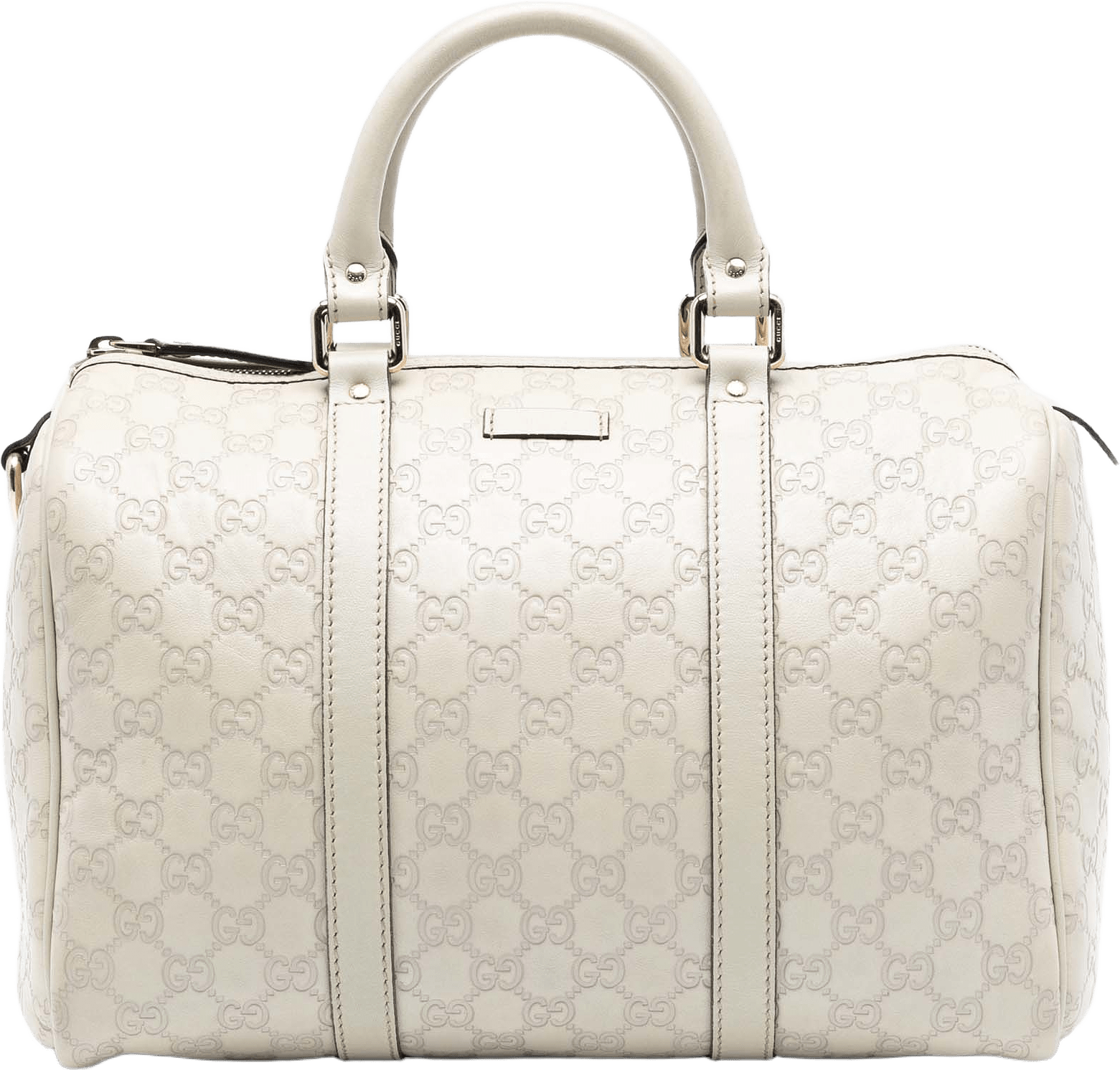 Gucci Medium Guccissima Joy Boston Bag, från Luxclusif, i färgen white.
