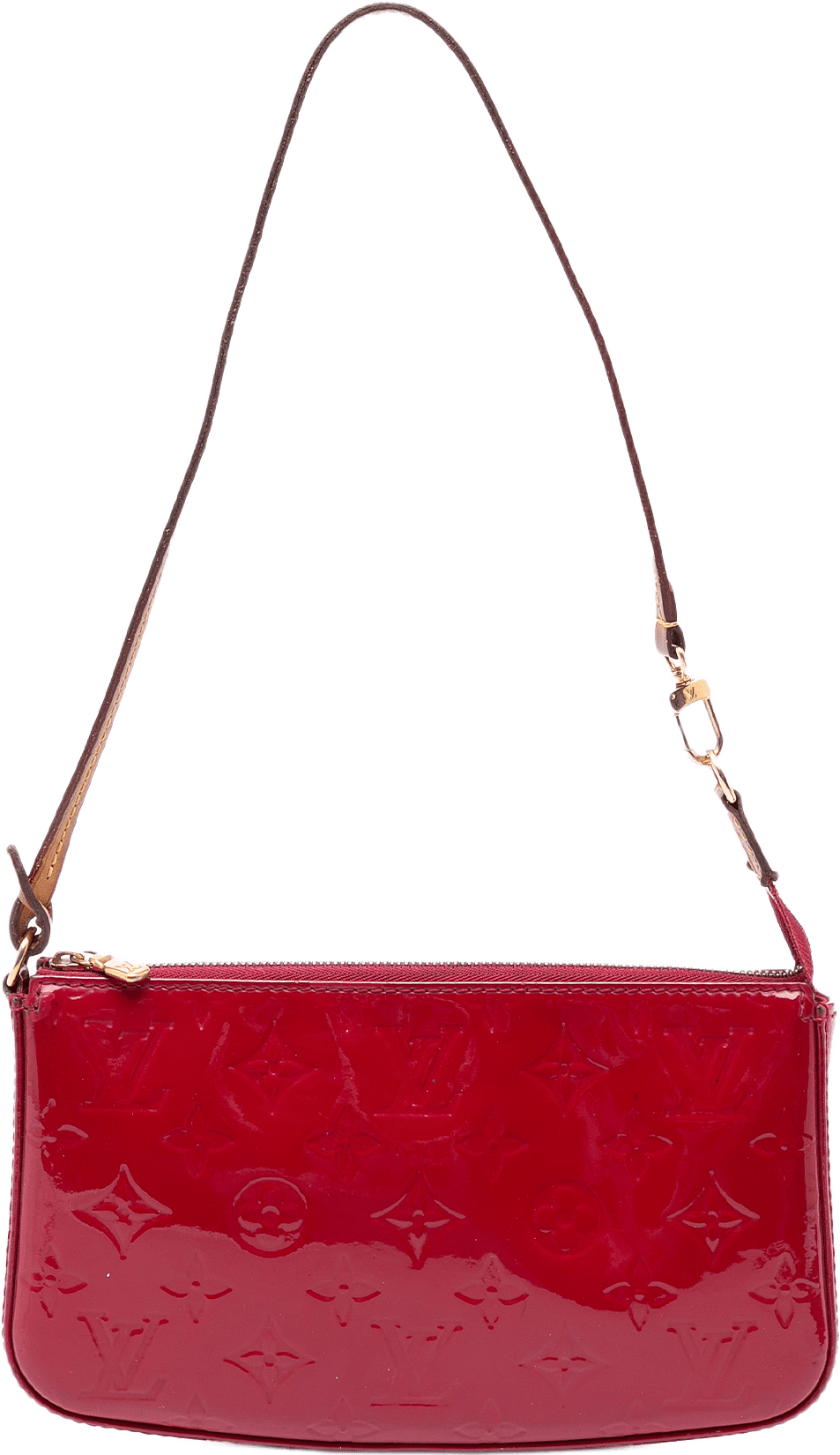 Louis Vuitton Monogram Vernis Pochette Accessoires, från Luxclusif, i färgen red.