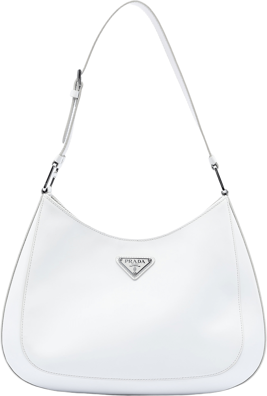 Prada Spazzolato Cleo Shoulder Bag, från Luxclusif, i färgen white.