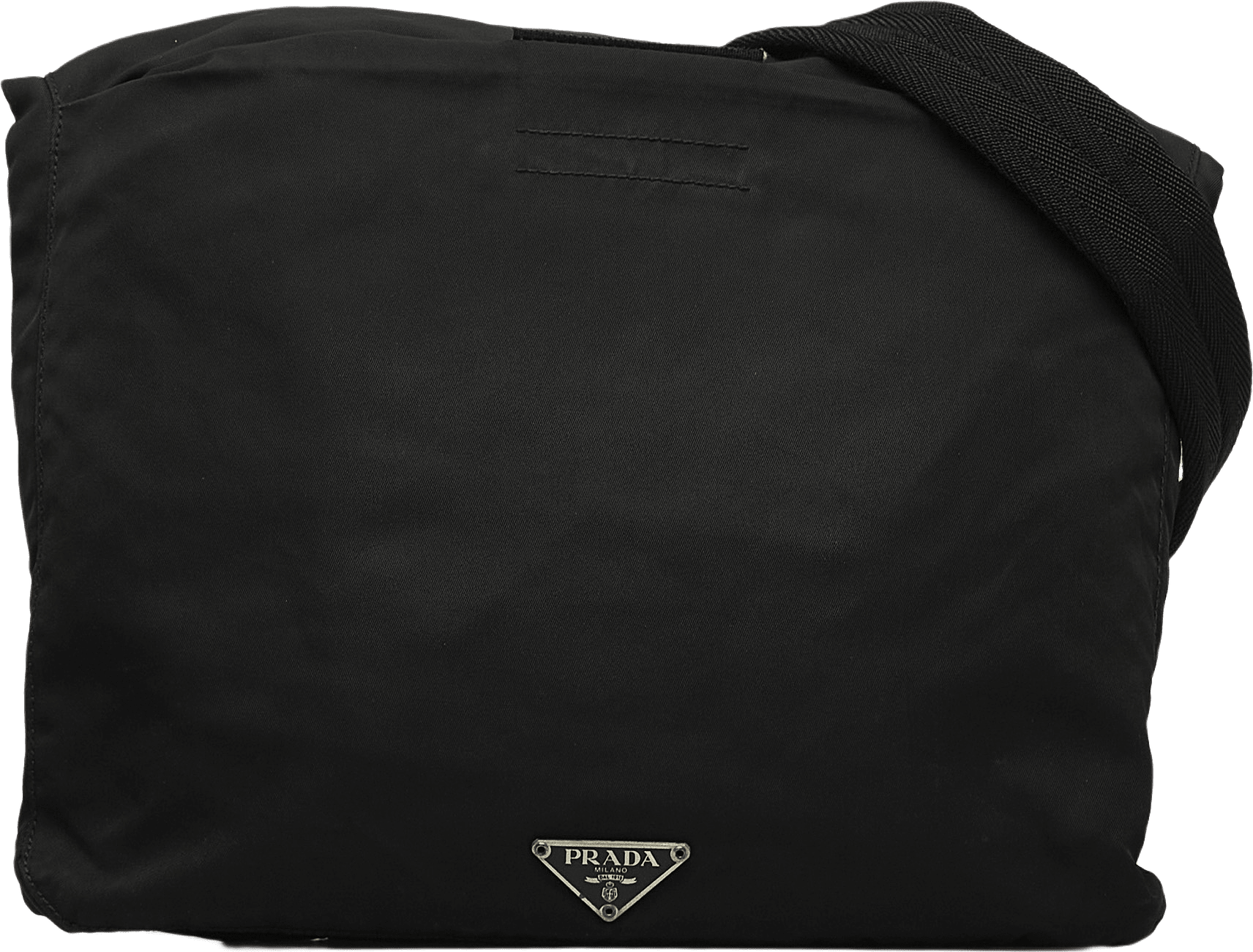 Prada Tessuto Messenger Bag, från Luxclusif, i färgen black.