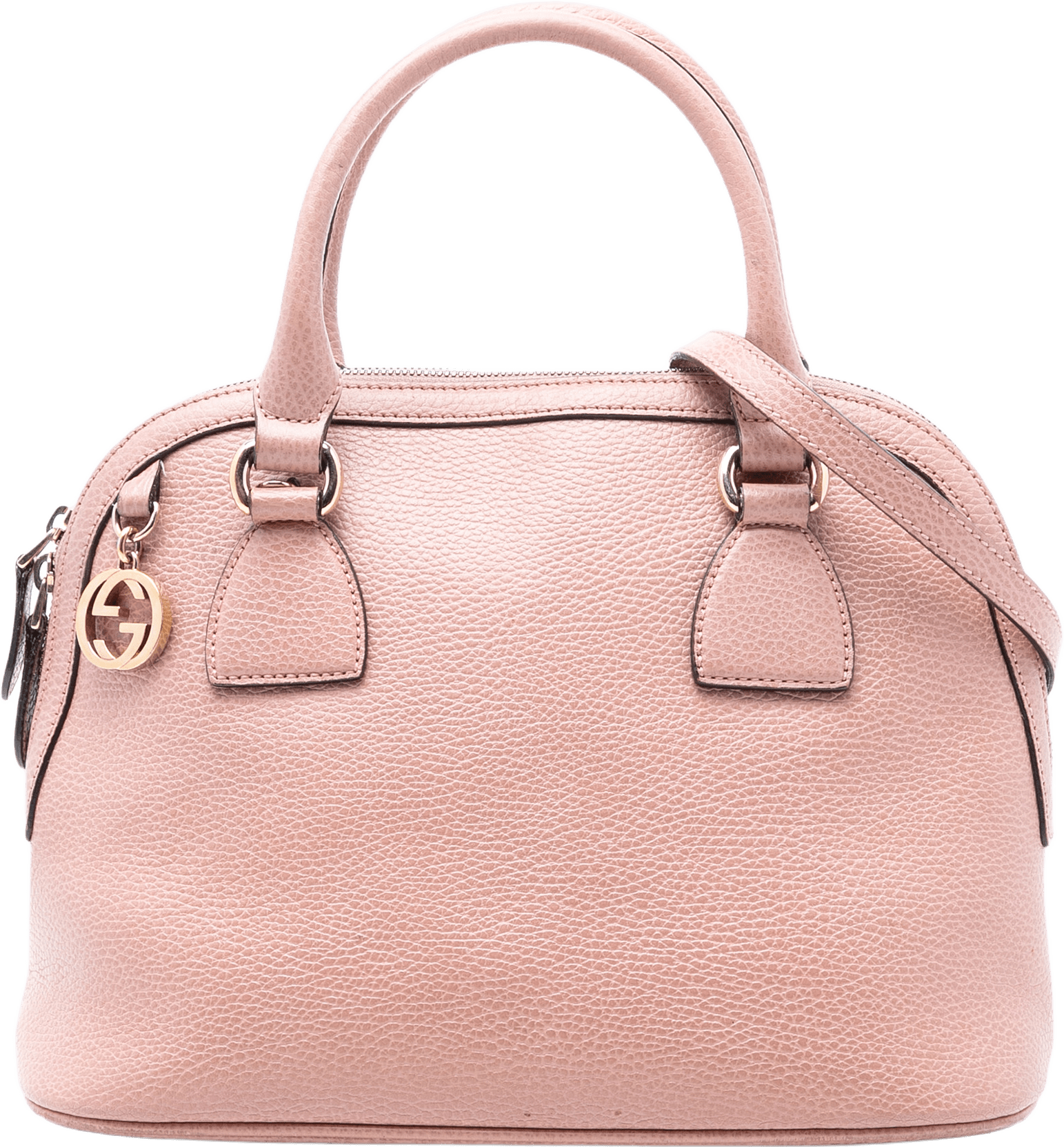 Gucci Small Dollar Calfskin Gg Charm Dome Satchel, från Luxclusif, i färgen pink.