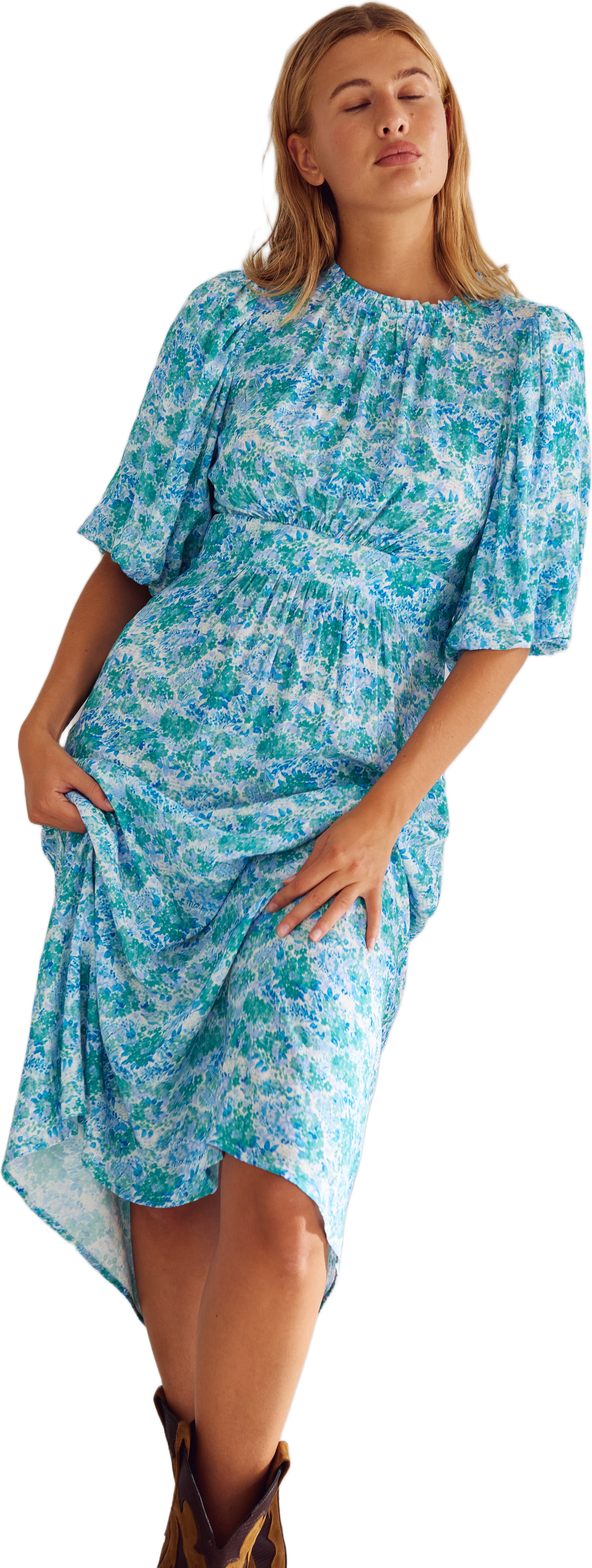 Ruth Dress - Cindy Blue Print