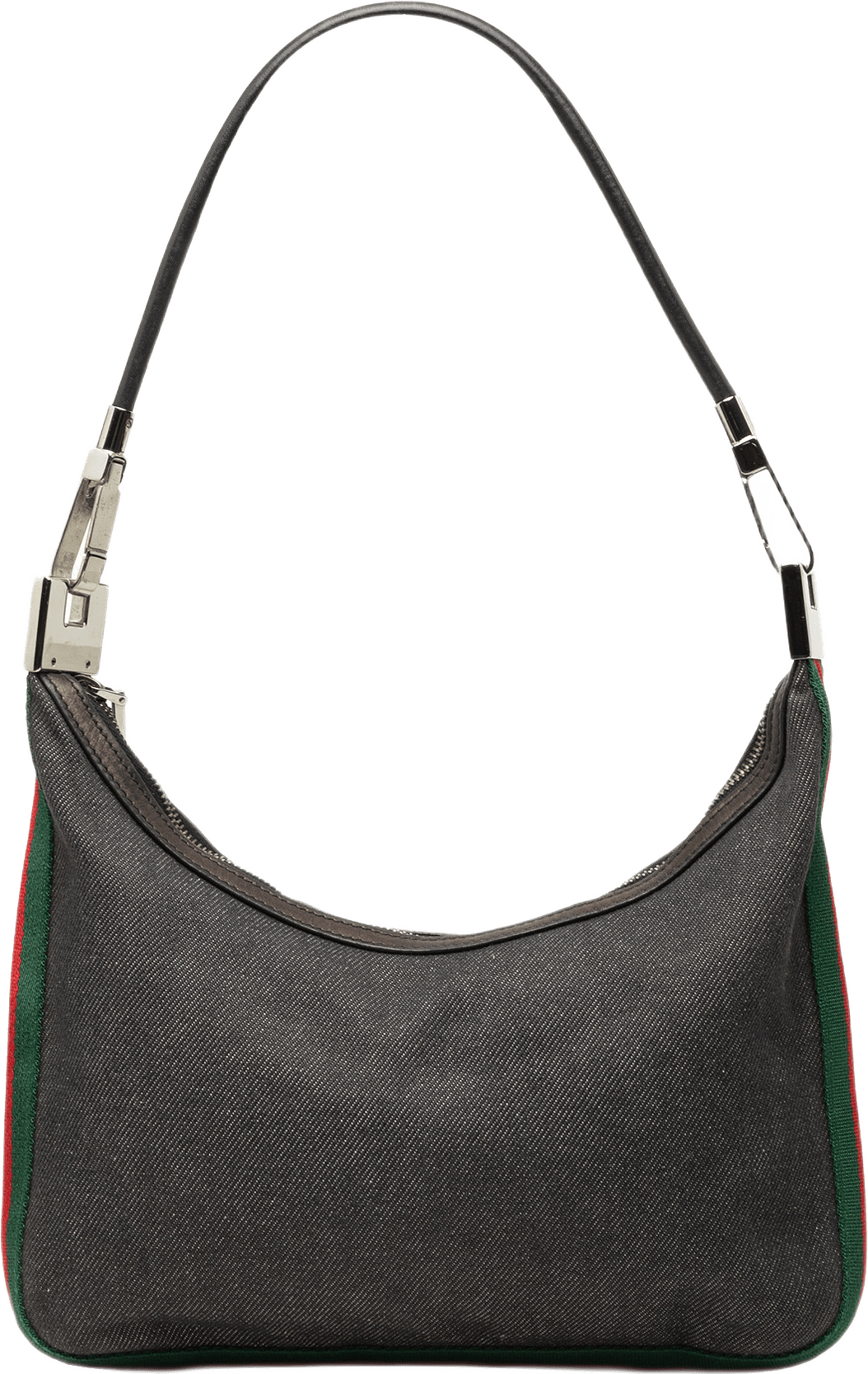 Gucci Denim Web Shoulder Bag, från Luxclusif, i färgen svart.