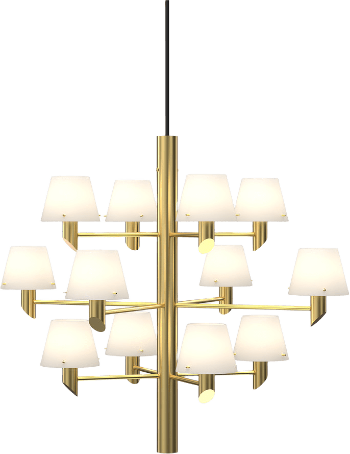 Krona Gil 12, från Herstal, i färgen satin brass/opal glas.