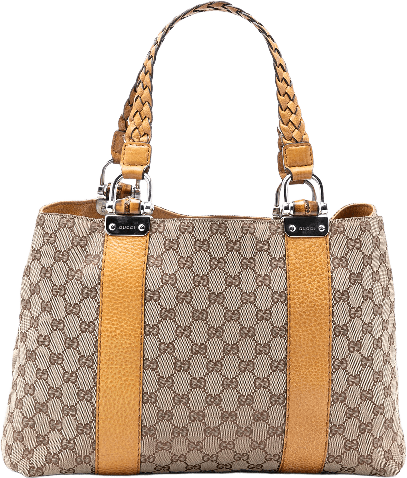 Gucci Gg Canvas Bamboo Libeccio Tote, från Luxclusif, i färgen beige.