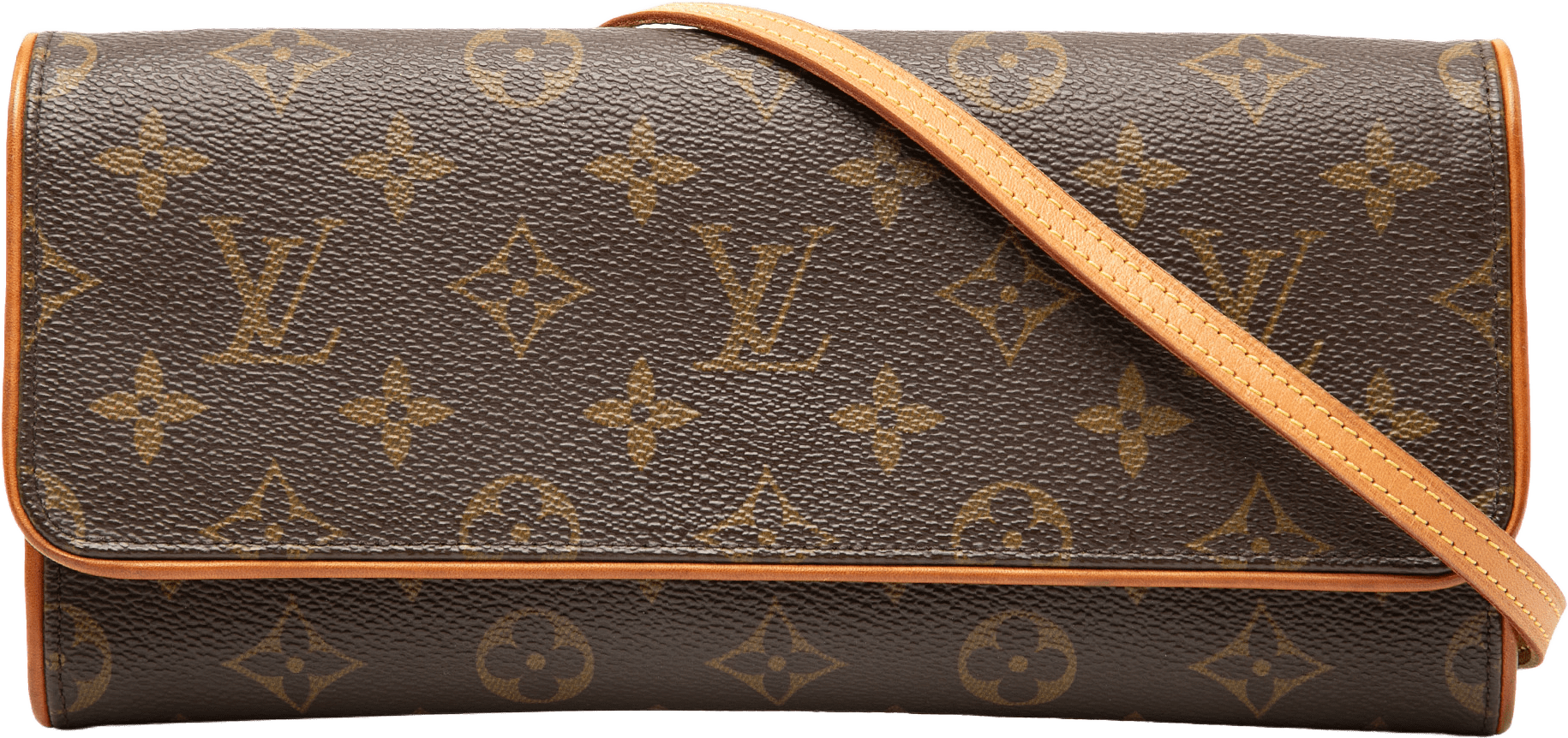 Louis Vuitton Monogram Pochette Twin Gm, från Luxclusif, i färgen brown.