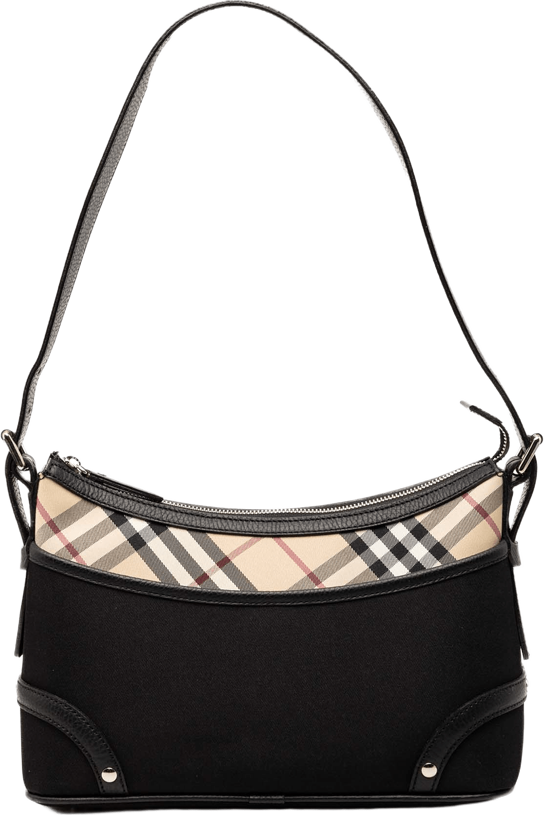 Burberry Nova Check Trimmed Canvas Shoulder Bag, från Luxclusif, i färgen black.