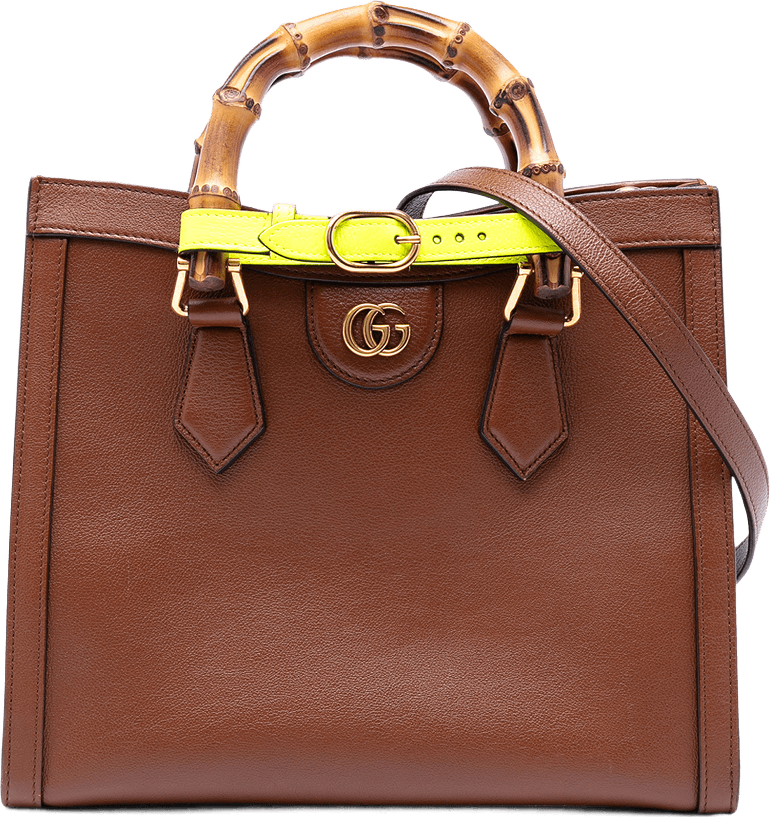 Gucci Medium Leather Bamboo Diana Satchel, från Luxclusif, i färgen brown.