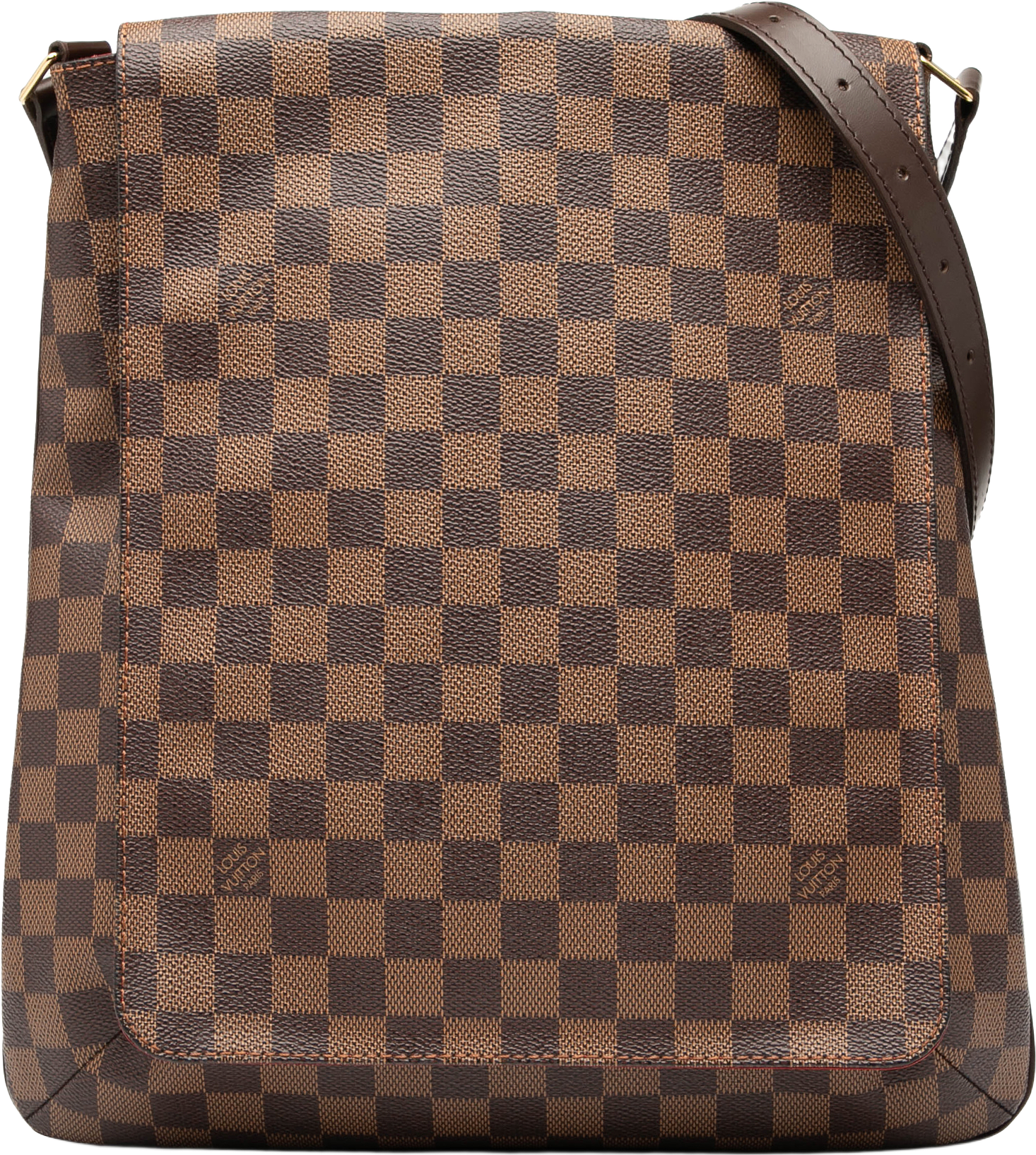 Louis Vuitton Damier Ebene Musette Salsa Gm, från Luxclusif, i färgen brown.
