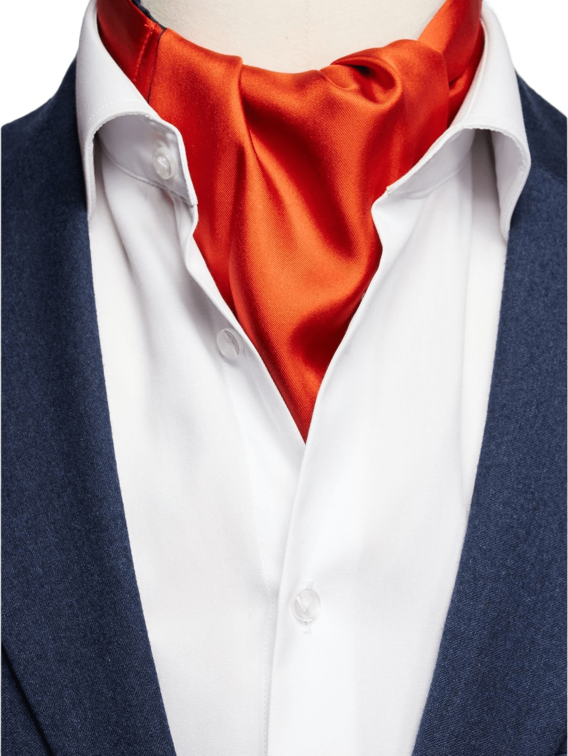 Silk Single Pointed Ascot Plain, från John Henric, i färgen orange.