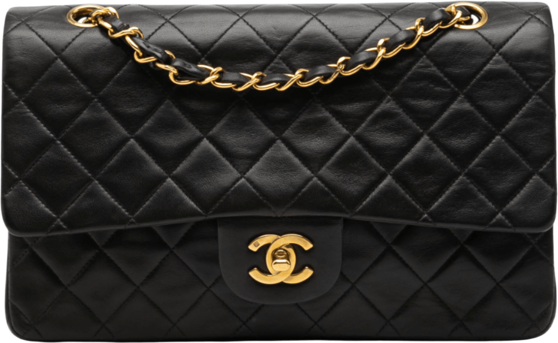 Chanel Medium Classic Lambskin Double Flap, från Luxclusif, i färgen black.
