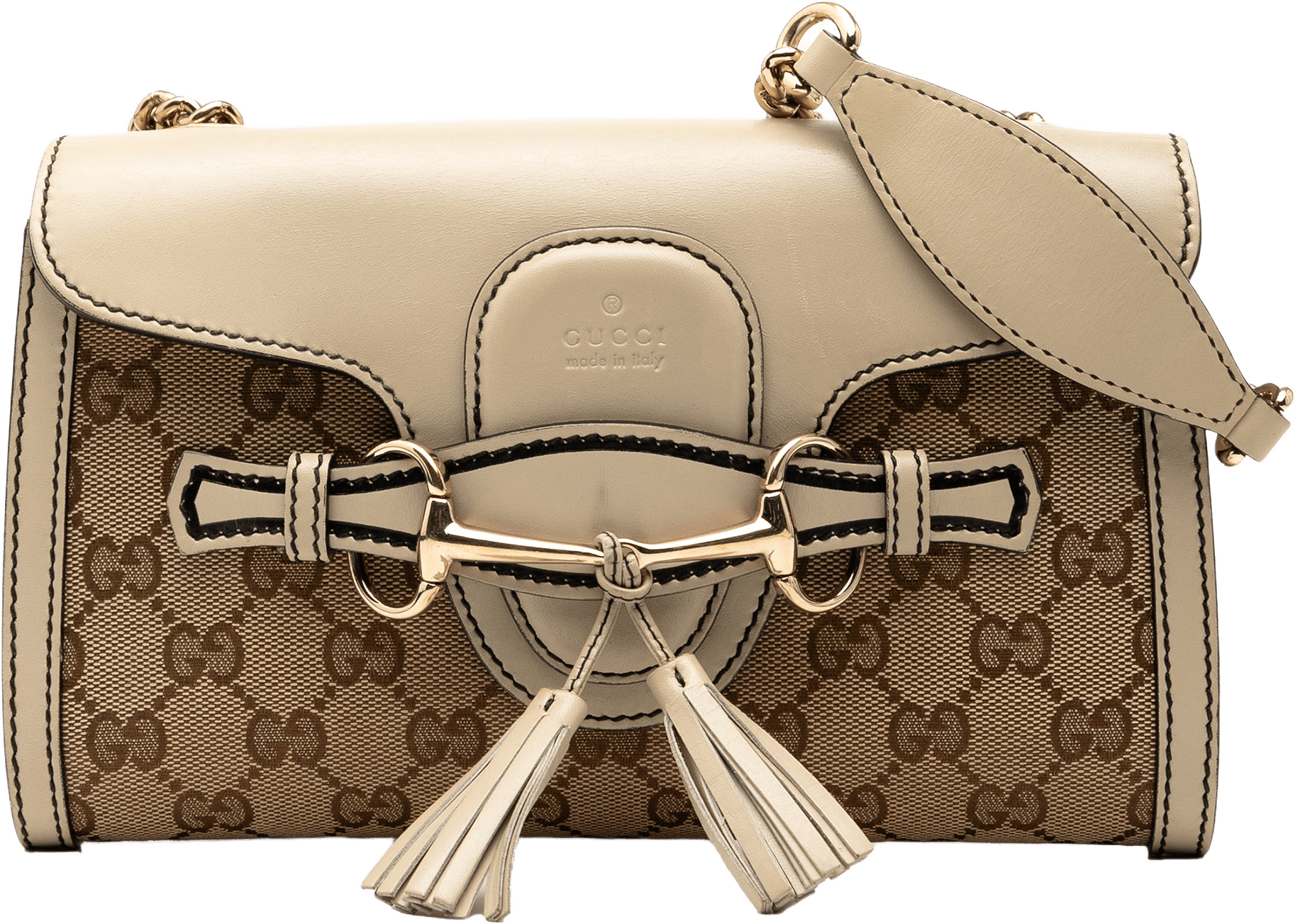 Gucci Small Gg Canvas Emily Crossbody, från Luxclusif, i färgen beige.