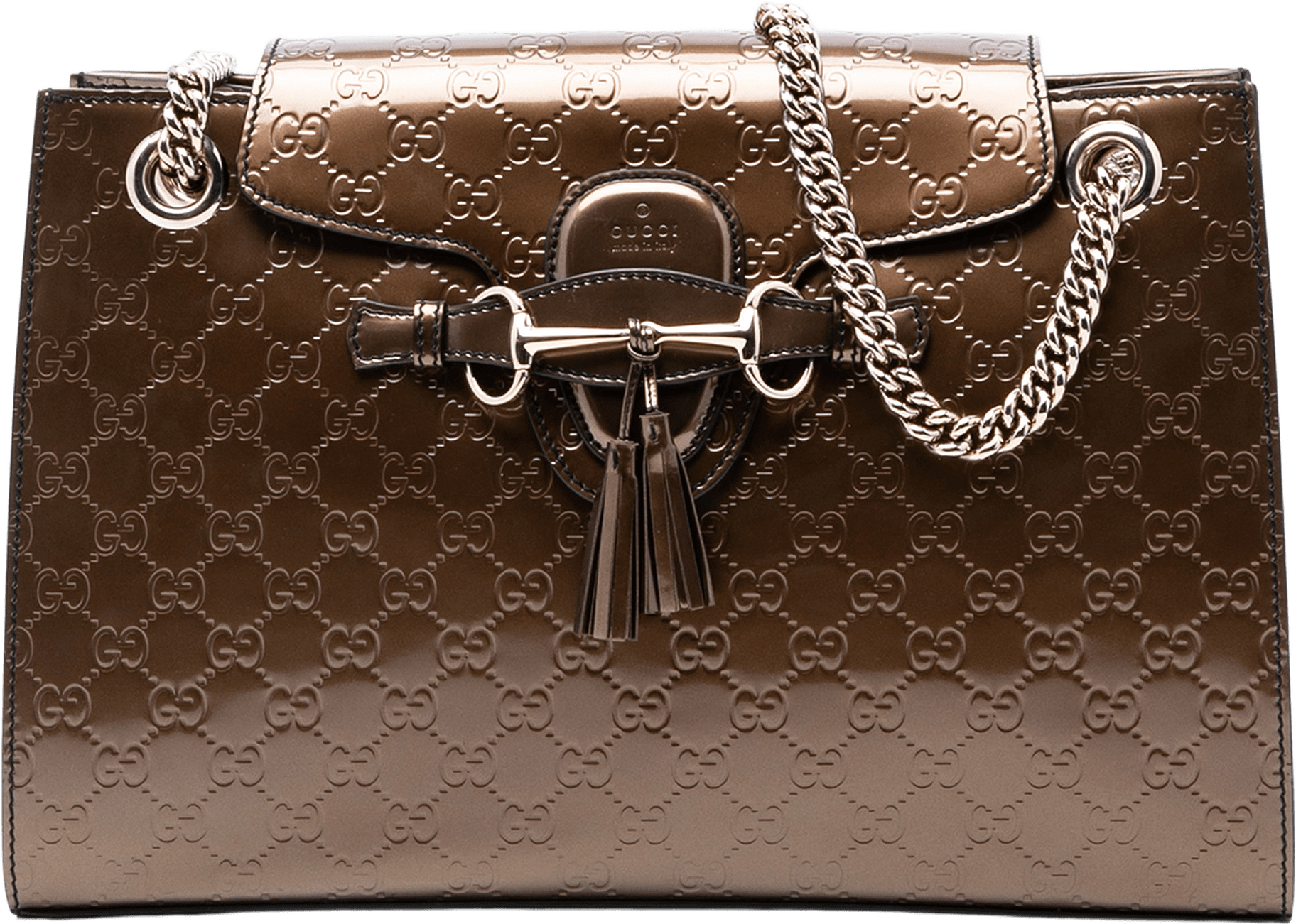Gucci Large Guccissima Emily Shoulder Bag, från Luxclusif, i färgen bronze.