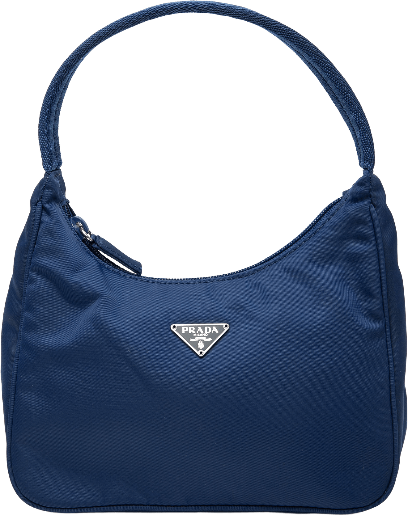 Prada Mini Tessuto Sport Shoulder Bag, från Luxclusif, i färgen blue.