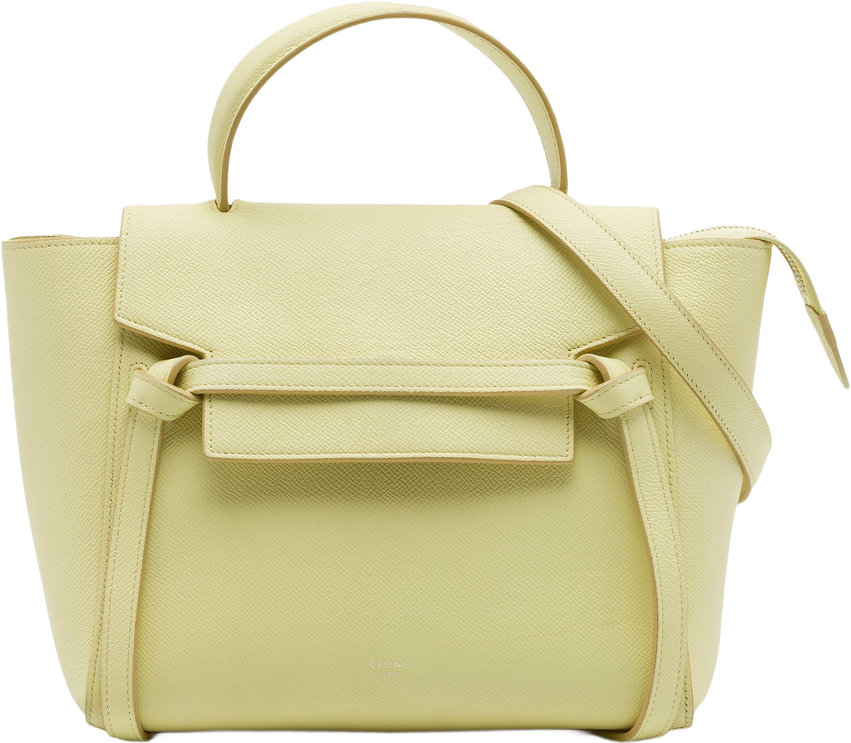 Celine Micro Grained Calfskin Belt Bag, från Luxclusif, i färgen gul.