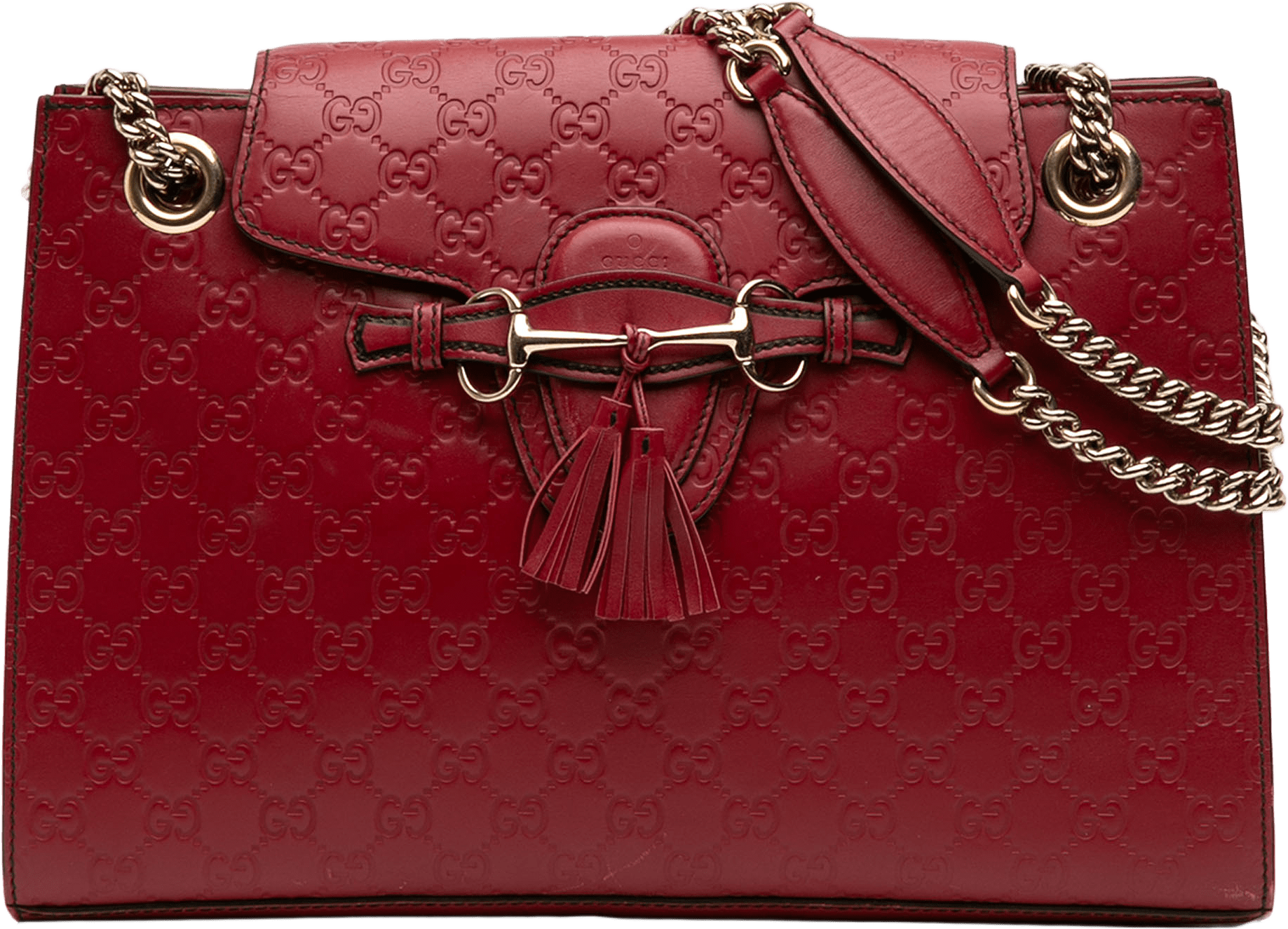 Gucci Large Guccissima Emily Shoulder Bag, från Luxclusif, i färgen red.