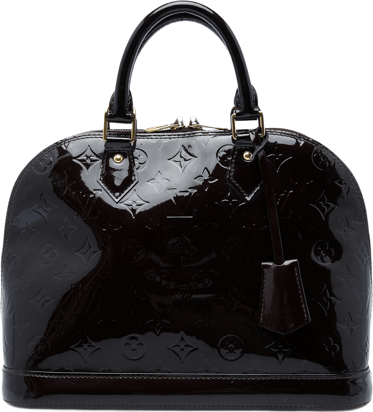 Louis Vuitton Monogram Vernis Alma Pm, från Luxclusif, i färgen purpur.