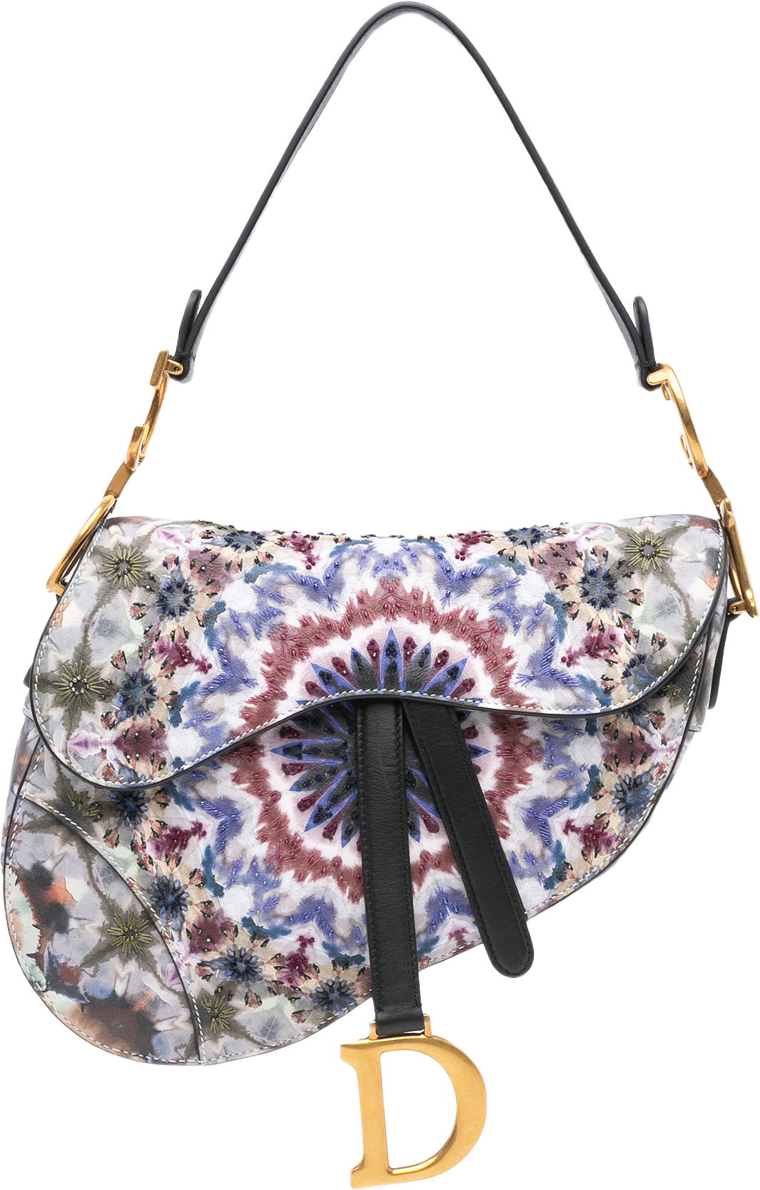 Dior Canvas Embroidered Kaleidiorscopic Saddle Bag