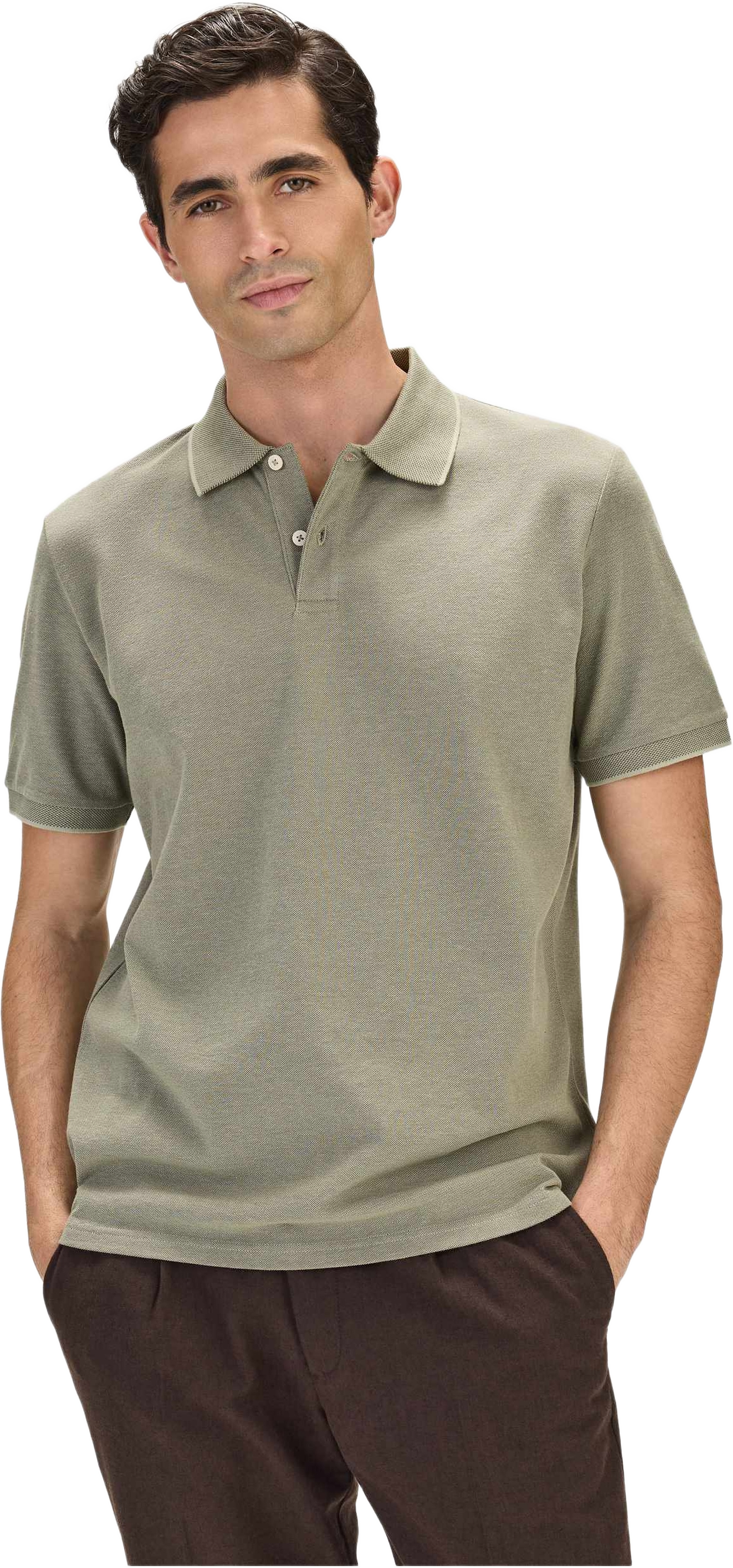 Cotton S/s Jersey Polo (ove), från John Henric, i färgen green.