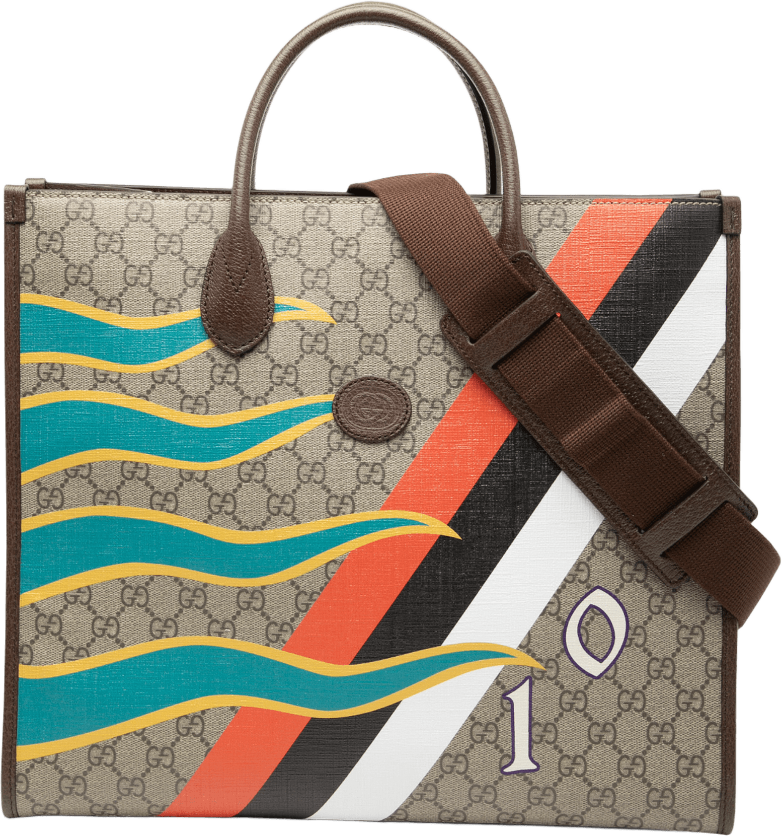 Gucci Medium Gg Supreme 100 Centum Anniversary Calfskin Retro Interlocking G Tote, från Luxclusif, i färgen beige.