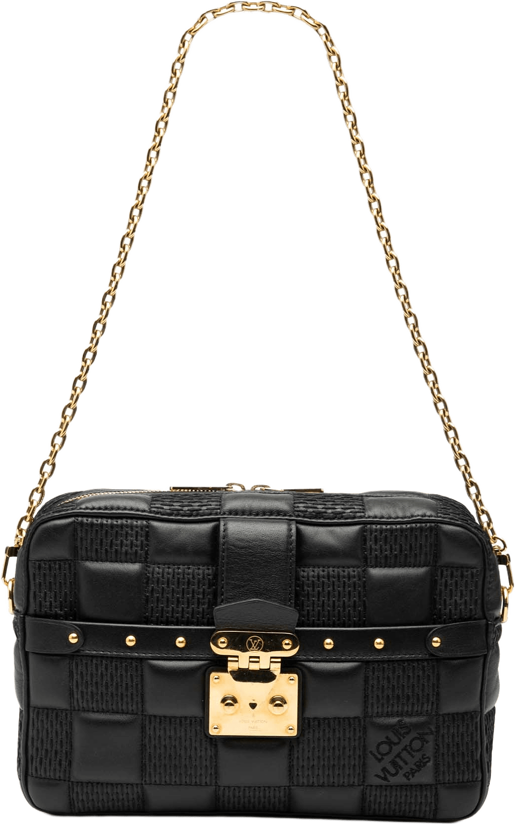 Louis Vuitton Damier Quilt Lambskin Troca Mm, från Luxclusif, i färgen black.