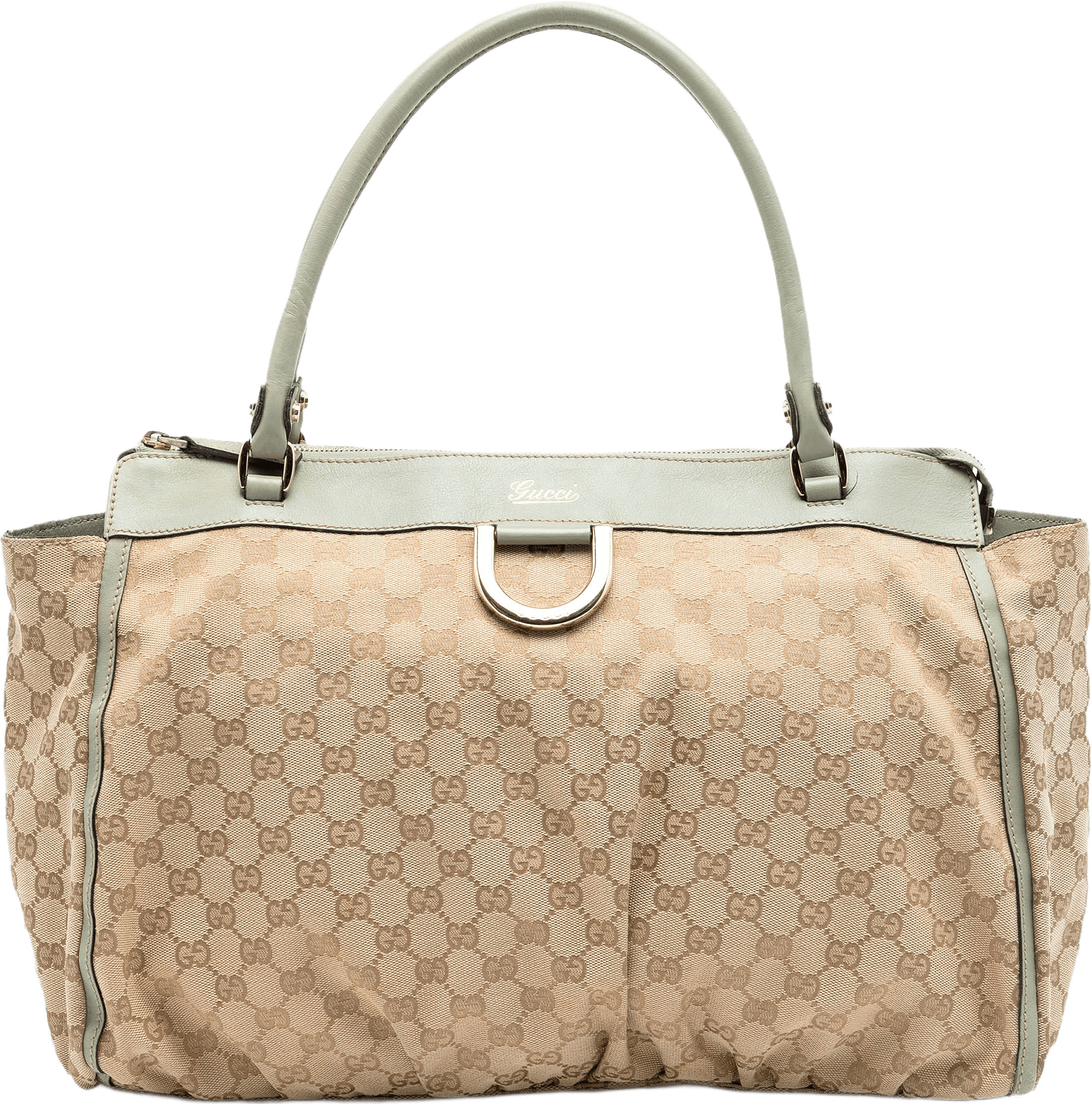 Gucci Gg Canvas Abbey D Ring Tote, från Luxclusif, i färgen beige.