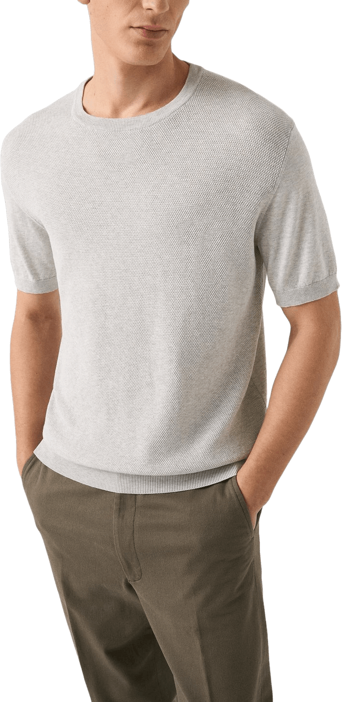 T-shirt Med Strukturerad Crew Neck