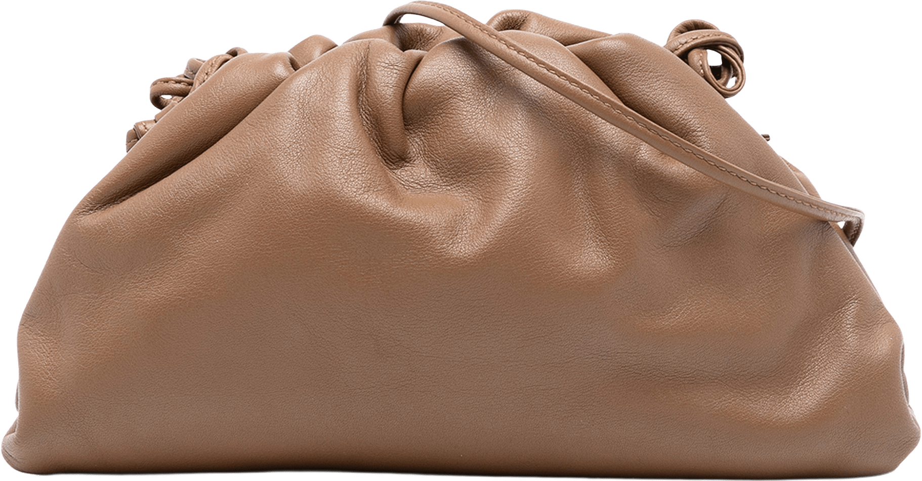 Bottega Veneta Lambskin The Mini Pouch Crossbody, från Luxclusif, i färgen brown.