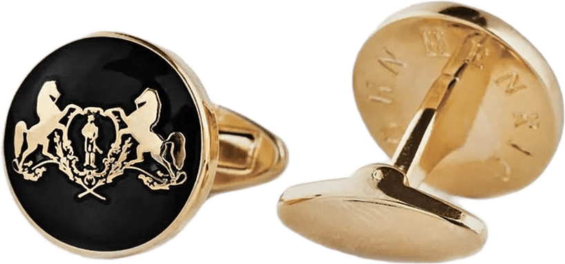 Cufflinks Motif, från John Henric, i färgen black & gold.