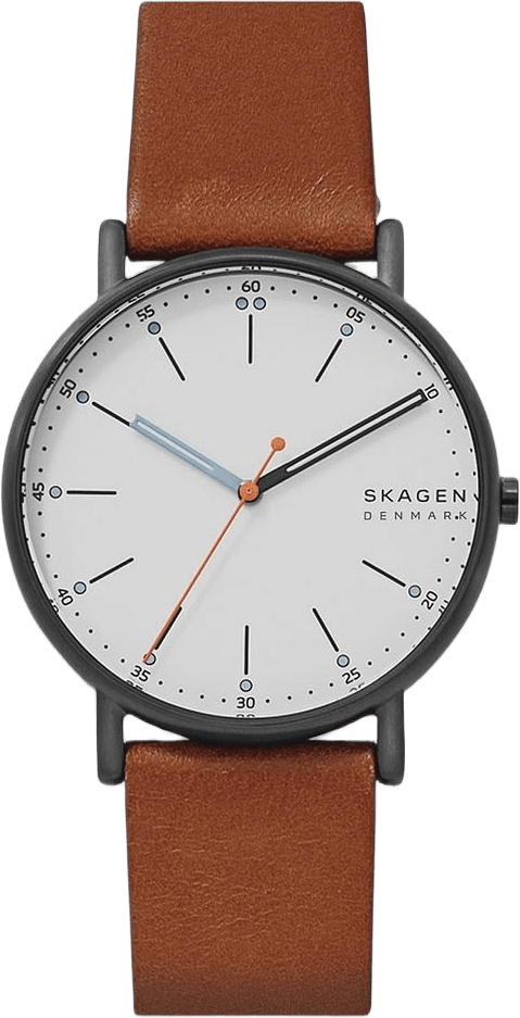 Skagen Signatur Herr Vit/brun Läderrem - Skw6374, från Skagen, i färgen 1.