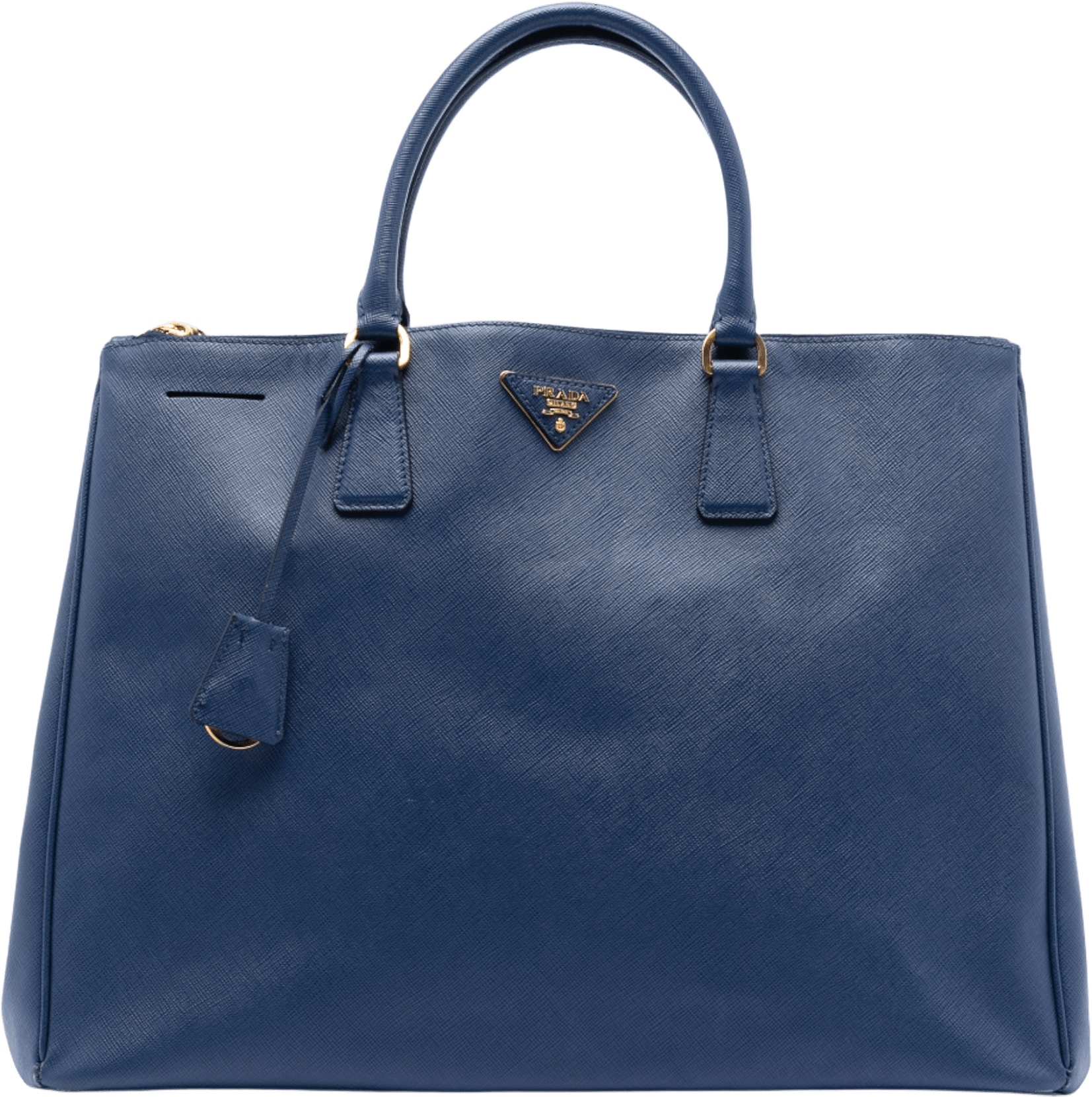Prada Extra Large Saffiano Lux Galleria Double Zip Tote, från Luxclusif, i färgen blue.