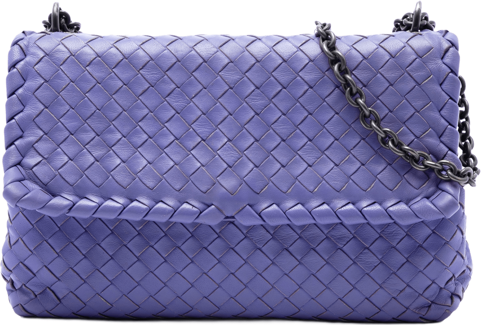 Bottega Veneta Small Nappa Intrecciato Olimpia Crossbody, från Luxclusif, i färgen purple.