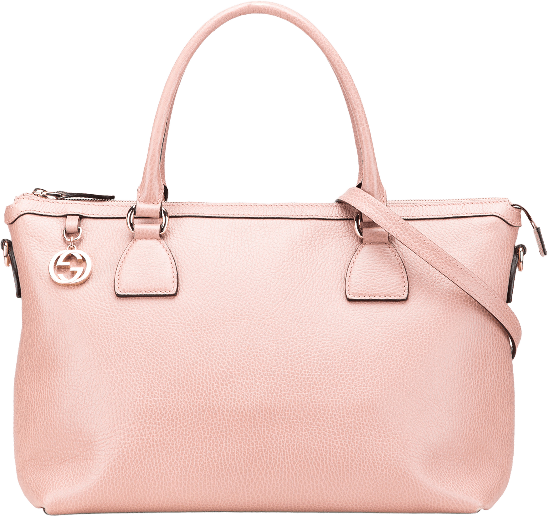 Gucci Dollar Calfskin Gg Charm Satchel, från Luxclusif, i färgen pink.