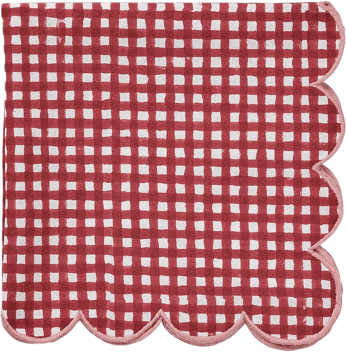 Vichy Servett - 45x45 Cm, från Pick A Poppy, i färgen burgundy.