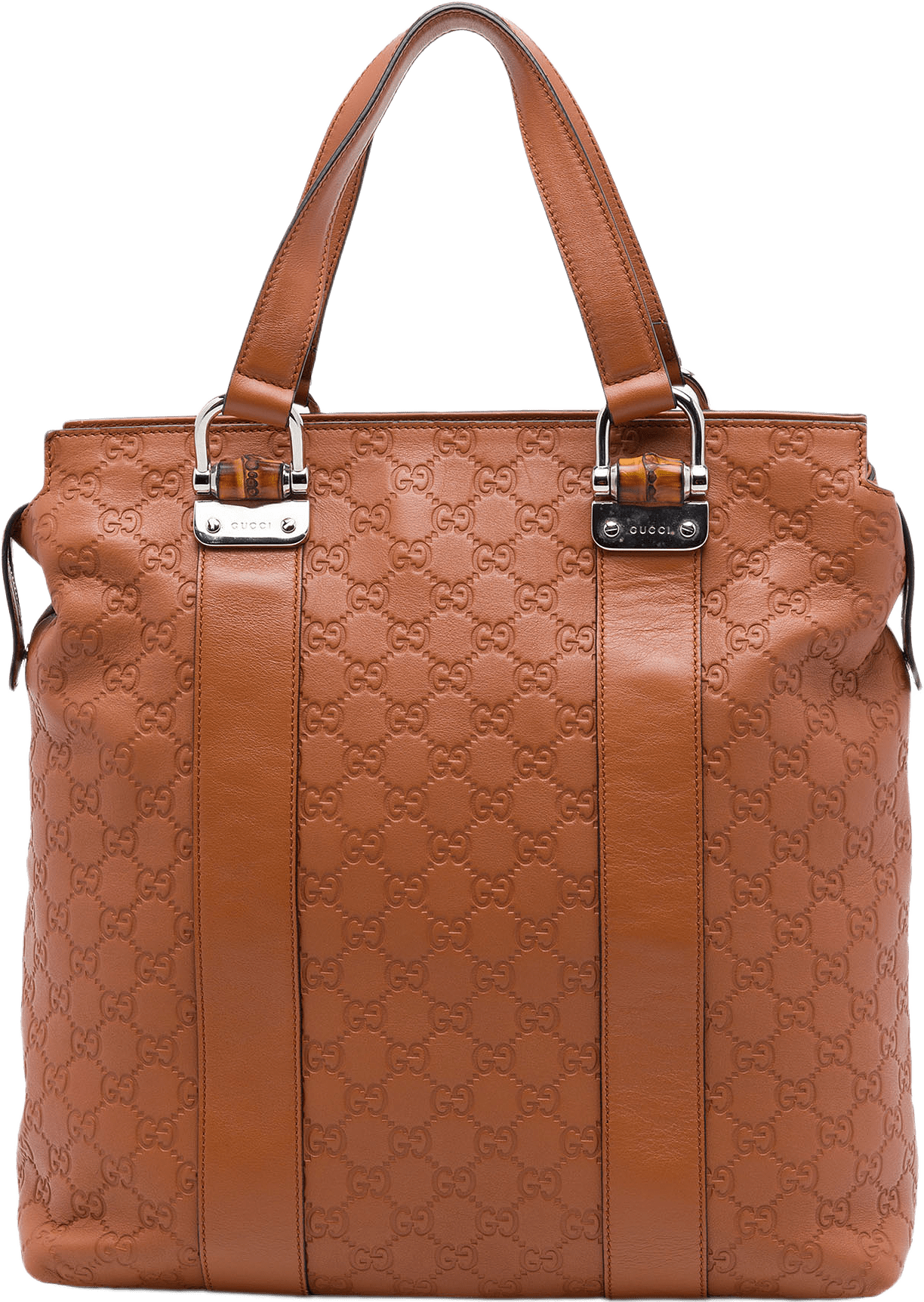 Gucci Guccissima Tender Bamboo Bar Tote, från Luxclusif, i färgen brun.