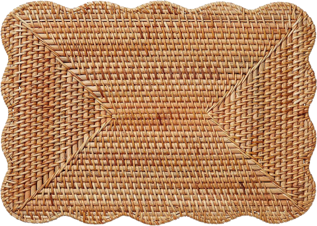 Square Scallop Rotting Bordstablett - 34x48 Cm, från Pick A Poppy, i färgen natural.