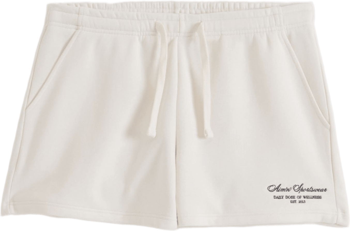 Script Sweat Shorts, från aim'n, i färgen off white.