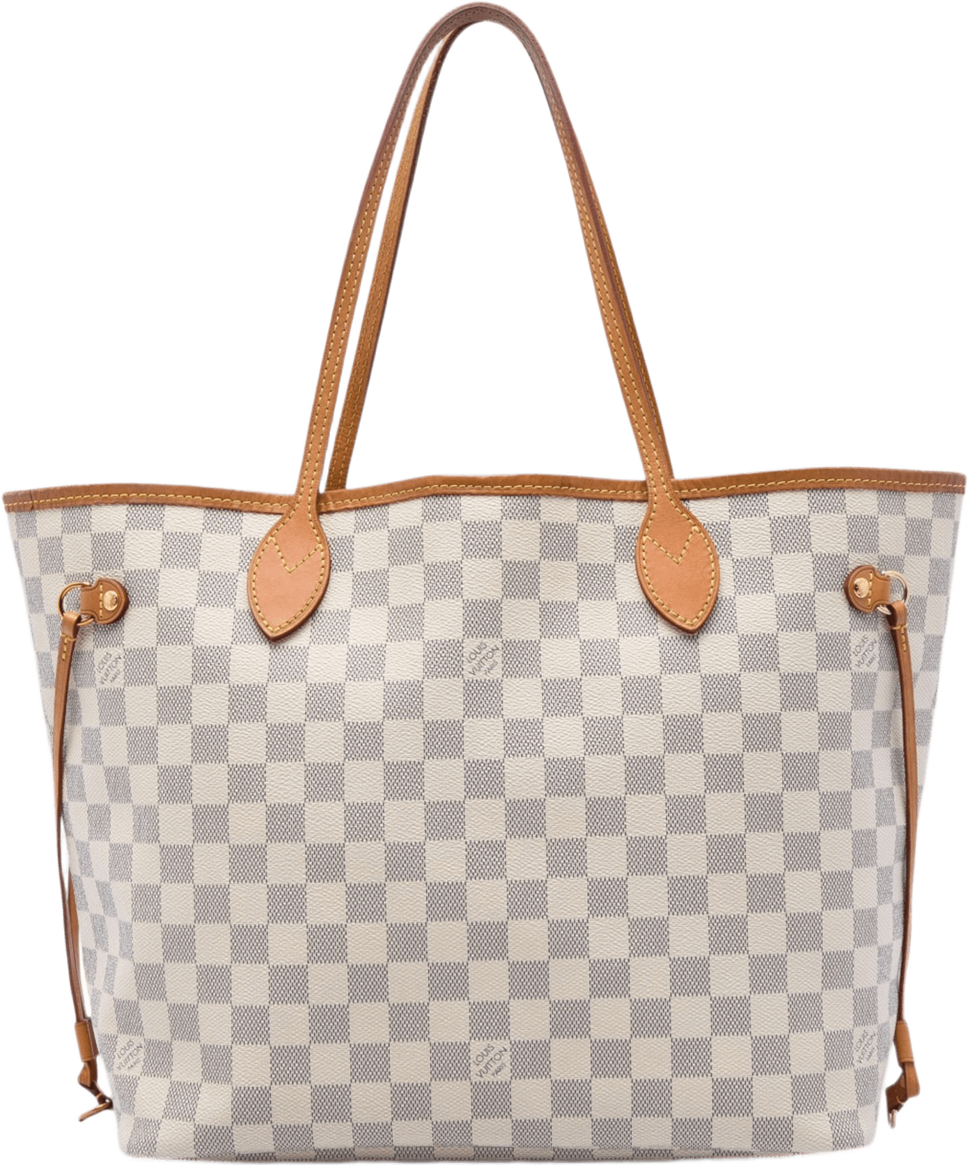 Louis Vuitton Damier Azur Neverfull Mm, från Luxclusif, i färgen vit.