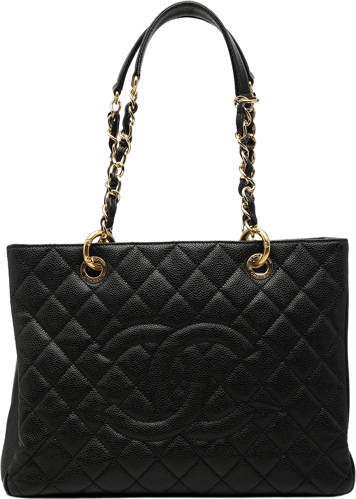 Chanel Caviar Grand Shopping Tote, från Luxclusif, i färgen black.