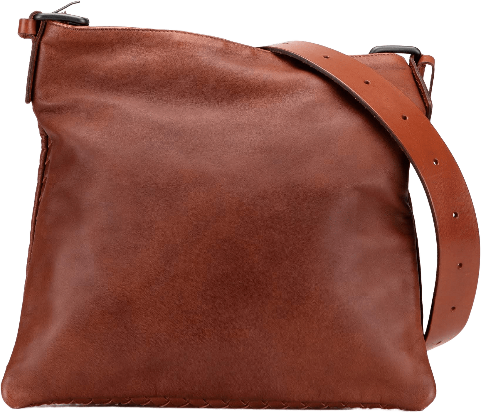 Bottega Veneta Intrecciato Trimmed Nappa Crossbody, från Luxclusif, i färgen brown.