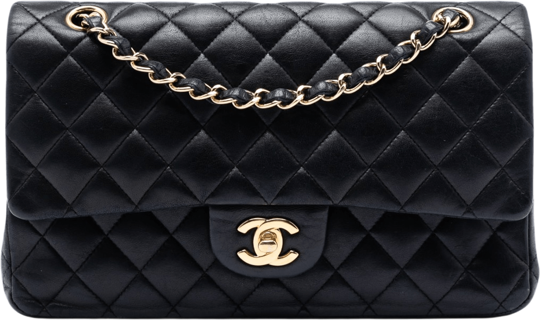 Chanel Medium Classic Lambskin Double Flap, från Luxclusif, i färgen svart.