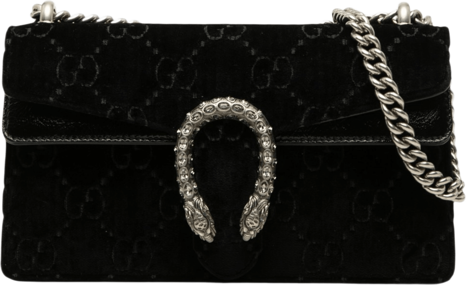 Gucci Medium Gg Velvet Dionysus Crossbody, från Luxclusif, i färgen svart.