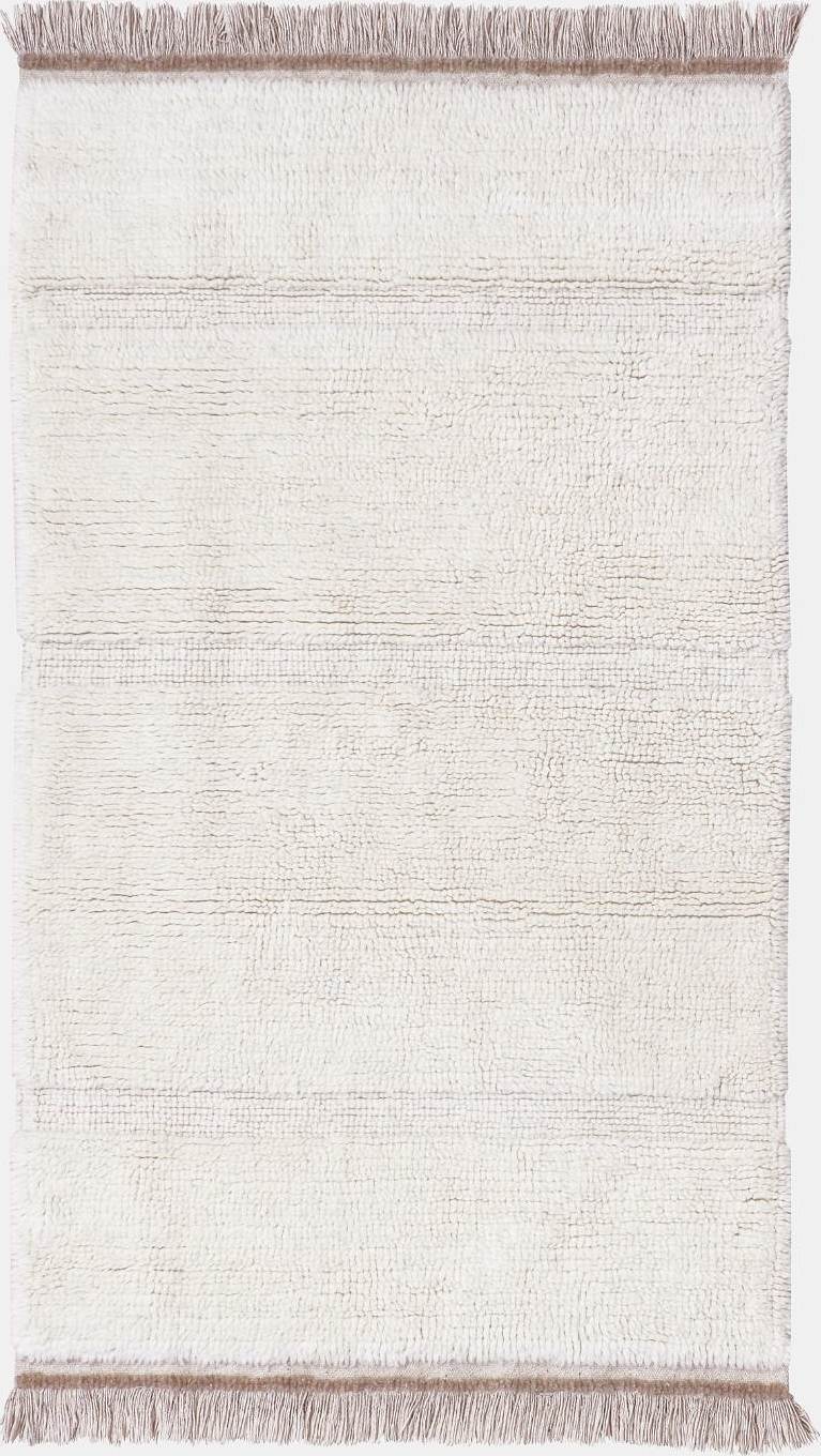 Tvättbar Ullmatta Woolable Steppe White S, från LORENA CANALS, i färgen sheep white.